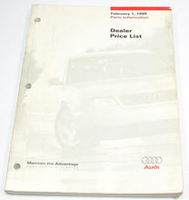 Load image into Gallery viewer, Genuine Audi Dealer Price List & Parts Information Manual Book February 1999