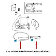 Load image into Gallery viewer, Right Mirror Black Painted Cover & Lens 2002-05 Mercedes ML 320 350 500 55 AMG