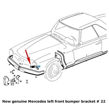 Load image into Gallery viewer, New German Genuine Left Front Bumper Bracket 1963-71 Mercedes 230SL 250SL 280SL