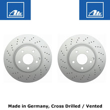 Load image into Gallery viewer, 2 X German Ate X Drilled Front Brake Rotor Disc 2000-02 Mercedes CL500 S430 S500