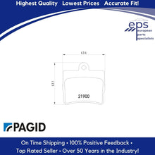 Load image into Gallery viewer, 1996-98 Mercedes C220 C230 Rear Brake Pad Set OEM Compound Pagid 005 420 18 20
