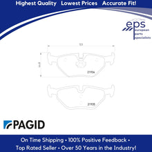 Load image into Gallery viewer, Rear Brake Pad Set Select 1992-08 BMW 3 Z4 E36 E46 E85 E86 Pagid 34 21 6 778 168