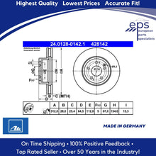 Load image into Gallery viewer, Mercedes Front Brake Disc Rotor 01-02 CL55 S55 AMG CL600 S600 Ate 220 421 11 12