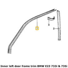 Load image into Gallery viewer, Left Door Opening Inner Upper Cover Black 1978-86 BMW E23 733i 735i 1 846 407