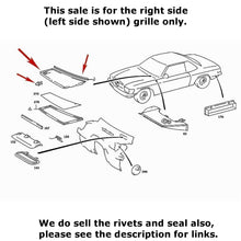 Load image into Gallery viewer, Right Hood Air Intake Grille 1973-89 Mercedes 280 350 380 450 560 SL SLC 02 65