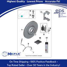 Load image into Gallery viewer, BMW Front Brake Disc Rotors Vented L & R 2002-08 7 i Li Meyle 34 11 6 864 057