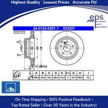 Load image into Gallery viewer, Rear Brake Disc Rotor Ate Premium Coated 03-17 Mercedes E CLS GLK 000 423 09 12