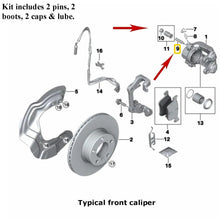 Load image into Gallery viewer, 2 X 1978-20 BMW Mini Front Brake Caliper Slide Pin Guide Bolt Boot Cap Lube Kit
