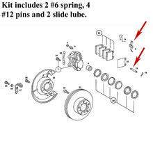 Load image into Gallery viewer, 80-85 Mercedes 280SE 300SD 450 SL 500 SEL Front Ate Brake Caliper Pin Spring Kit