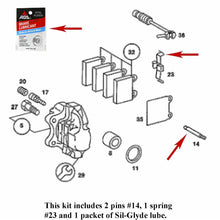 Load image into Gallery viewer, Front Ate Caliper Slide Pin Spreader Spring Slide Paste Kit 1980-85 Mercedes