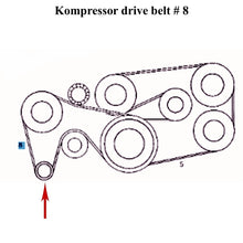 Load image into Gallery viewer, 2002 Mercedes C230 2001-04 SLK230 Kompressor Drive Belt 6K X 1355 011 997 54 92