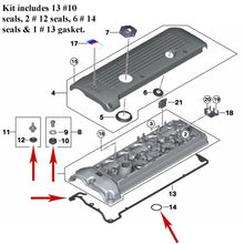 Load image into Gallery viewer, BMW OEM Valve Cover Gasket & Seal Kit S54 E46 M3 Z3M Z4M 11127832034 Germany