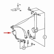 Load image into Gallery viewer, 1983-85 Mercedes 380SEC 500SEC Left Rear Seat Belt Buckle Latch 126 860 63 69
