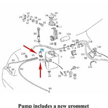 Load image into Gallery viewer, 1990-02 Mercedes 300 320 400 420 500 600 Headlight Washer Pump with New Grommet