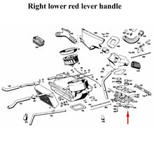 Load image into Gallery viewer, Lower Right Red Heater Slide Lever Handle 1967-73 Mercedes 250 280 S SE 300 SEL