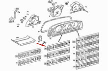 Load image into Gallery viewer, Right Instrument Cluster Warning Strip 1981-84 Mercedes W126 380 500 SE SEC SEL