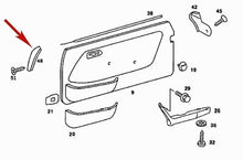 Load image into Gallery viewer, OE Left Door Front Edge Chrome Trim Mercedes 230C 280C 280CE 300CD 123 728 03 21