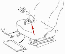 Load image into Gallery viewer, Right Front Seat Inner Left Hinge Plastic Cover 1982-91 Mercedes 126 Sedan