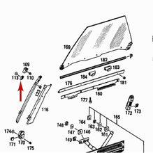 Load image into Gallery viewer, Right Door Front Top Plastic Window Slide 1963-72 Mercedes 230SL 250SL 280SL