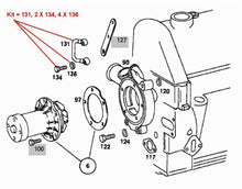 Load image into Gallery viewer, Water Pump to Cylinder Head Breather Bypass Pipe Kit 1958-85 Mercedes 4 & 5 Cyl.