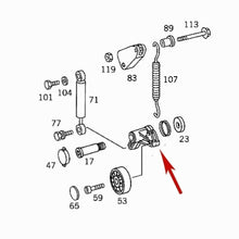 Load image into Gallery viewer, OEM German Belt Tensioner Pulley Pivot Mercedes 300D 300SD 300TD E300D S350D