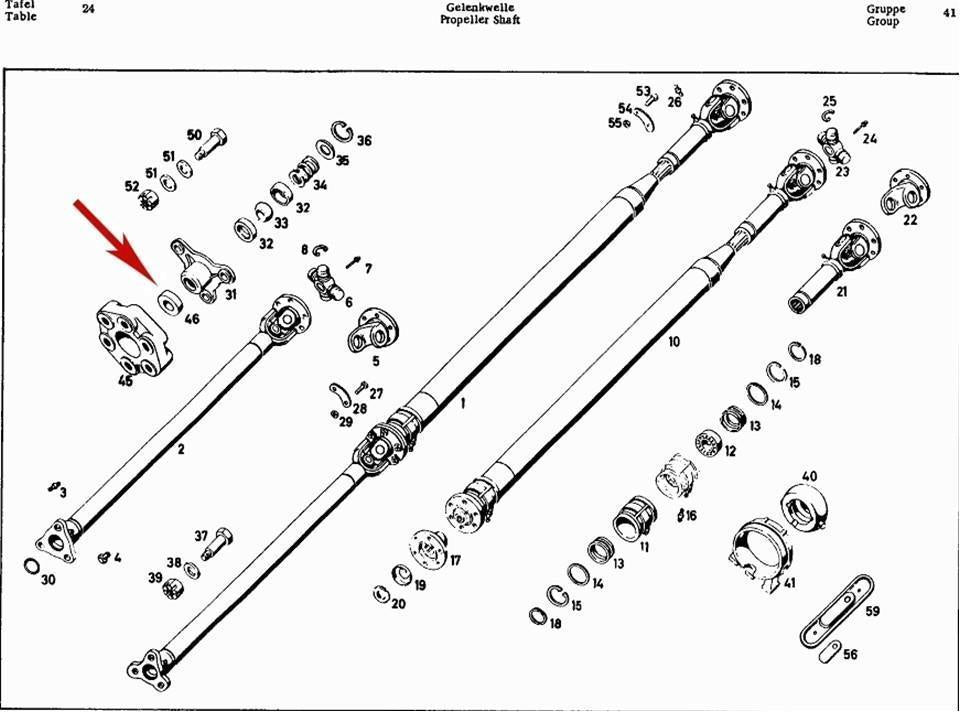 Drive Shaft Front Rubber Alignment Bushing Seal 1955-69 Mercedes
