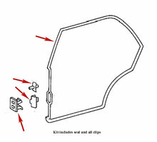 Load image into Gallery viewer, OEM Right Rear Door Seal Kit & Clips 1977-85 Mercedes W123 Sedan 123 730 02 78