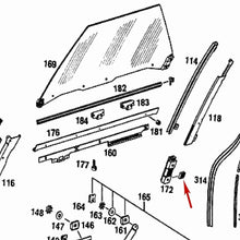 Load image into Gallery viewer, Right Door Window Rear Plastic Guide Slide Mercedes 230 250 280 SL 113 725 08 34