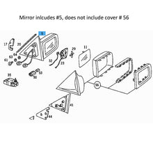 Load image into Gallery viewer, Right Outside Rear View Mirror 1992-95 Mercedes W140 300 320 350 400 420 500 600