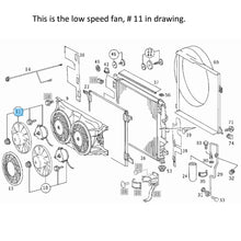 Load image into Gallery viewer, OE Low Speed Electric A/C Condenser Fan Kit 1998-05 Mercedes ML320 ML350 ML430