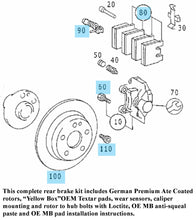 Load image into Gallery viewer, Ate Premium German Rear Brake Disc Textar Pad Kit 1998-03 Mercedes E320 Wagon