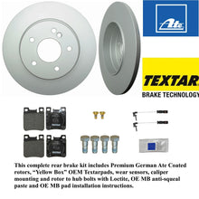 Load image into Gallery viewer, Ate Premium German Rear Brake Disc Textar Pad Kit 1998-03 Mercedes E320 Wagon
