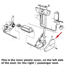 Load image into Gallery viewer, Right Front Seat Inner Hinge Cover Electric Seats 1984-89 BMW 633CSi 633CSi M6