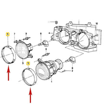 Load image into Gallery viewer, Inner / Outer Headlight Beam Silver Grey Retaining Ring 1987-92 BMW E24 E32 E34