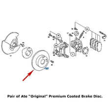 Load image into Gallery viewer, 2 X Ate Original Premium Coated Front Brake Disc Rotor 1987-93 Mercedes 190 E D