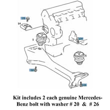 Load image into Gallery viewer, 2 X Left or Right Front Motor Mount Hardware Bolt & Washer Kits Genuine Mercedes