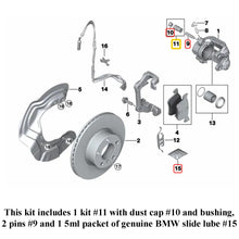 Load image into Gallery viewer, OEM Ate Front Brake Caliper Guide Pin Bolt & Bushing w/ Lube Kit 1983-20 BMW Mini