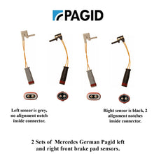 Load image into Gallery viewer, 2 Sets German Pagid Left and Right Front Brake Pad Wear Sensors 2003-09 Mercedes