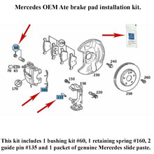 Load image into Gallery viewer, Front Brake Caliper Pad Clip Guide Bushing Pin Installation Kit 1996-09 Mercedes