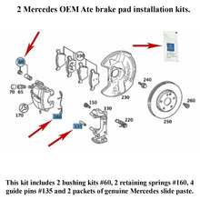 Load image into Gallery viewer, 2 X Front Brake Caliper Pad Clip Guide Bushing Pin Install Kits 1996-09 Mercedes