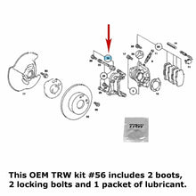 Load image into Gallery viewer, OEM TRW Front Brake Caliper Guide Slide Pin Boot Repair Kit 1982-98 Mercedes