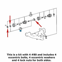 Load image into Gallery viewer, 4 X OEM Front Lower Control Arm Camber Adjust Mounting Bolt Kit 1984-02 Mercedes