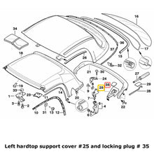 Load image into Gallery viewer, New Left Hardtop Support Cover with Locking Plug 1996-02 BMW Z3 54 21 8 410 551