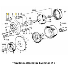 Load image into Gallery viewer, 2 X 8mm Thin Febi Black Rubber Alternator Mounting Bushings 1967-91 BMW