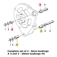 Load image into Gallery viewer, Febi Black Rubber Alternator Mounting Bushing Set 2 X 8mm 2 X 20mm 1967-91 BMW