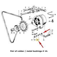 Load image into Gallery viewer, 2 X Rubber & Metal Alternator Adjuster Bracket Bushings 1967-91 BMW E10 E21 E30