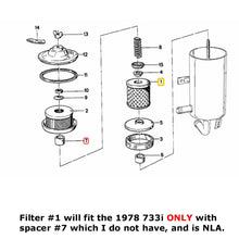 Load image into Gallery viewer, Genuine BMW Power Steering Power Brake Booster Fluid Filter 1978-81 BMW 733i