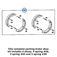 Load image into Gallery viewer, Complete Emergency Parking Brake Shoe Kit with all Springs most 1965-91 Mercedes