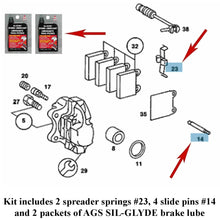 Load image into Gallery viewer, Front Ate Caliper Pad Slide Pin Spreader Spring Slide Paste Kit 1980-85 Mercedes