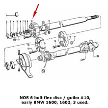 Load image into Gallery viewer, NOS OEM Jurid 6 Hole Driveshaft Flex Disc Coupling Guibo 1967-71 BMW 1600 1602